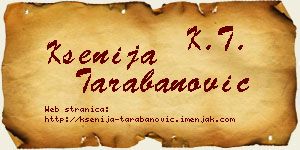 Ksenija Tarabanović vizit kartica